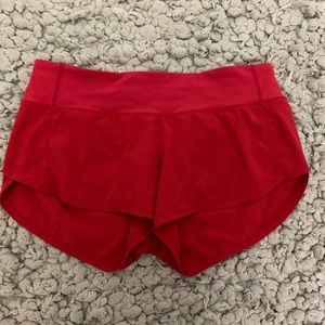 Dark red lulu shorts size 4